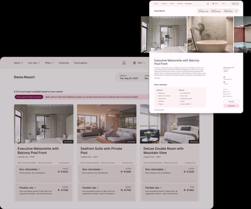 Screenshot of webhotelier's booking engine