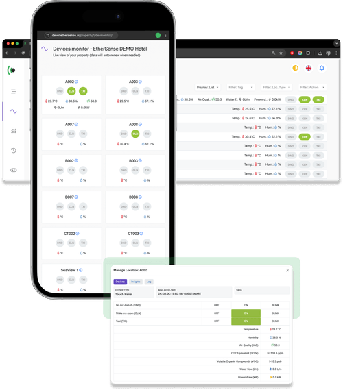 Screenshot of EtherSense's platform